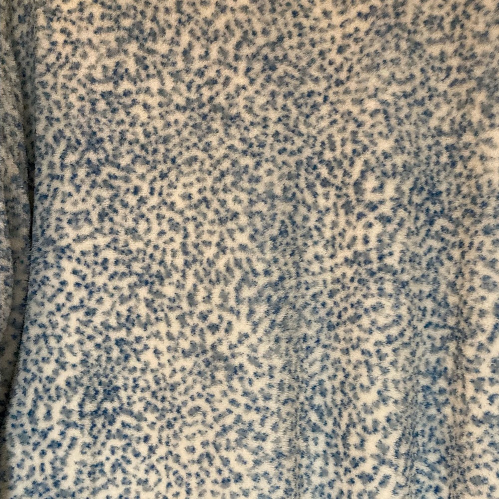 EC Oscar de la Renta Speckled Blue & White Zip-up Duster Size L/XL - Picture 11 of 14